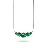 Collier avec fermoir infini en verre Firefly | Argent sterling 925 | Trèfle bleu